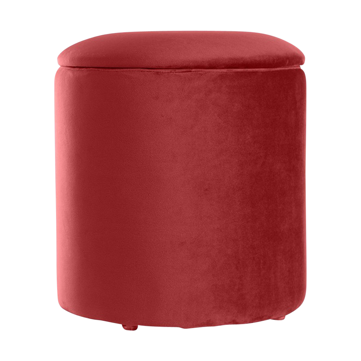 Romy velvet poef rood - Ø 36 cm