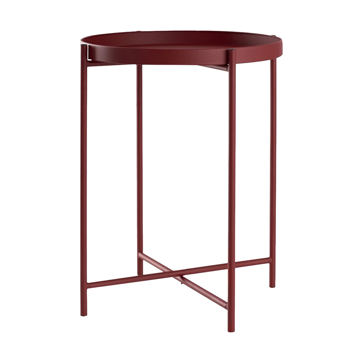 Susan metalen bijzettafel rood - Ø 38 cm