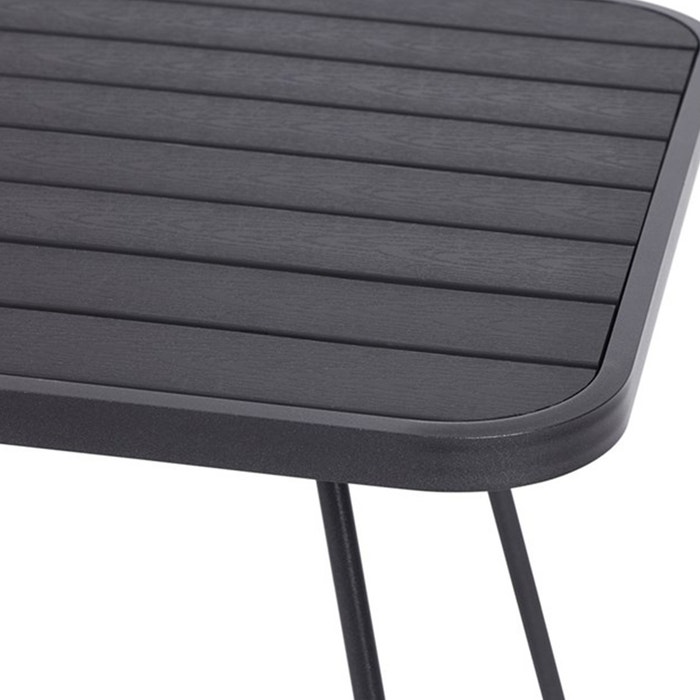 Meike bistro tafel zwart - 58 x 58 cm - tuintafel - buiten