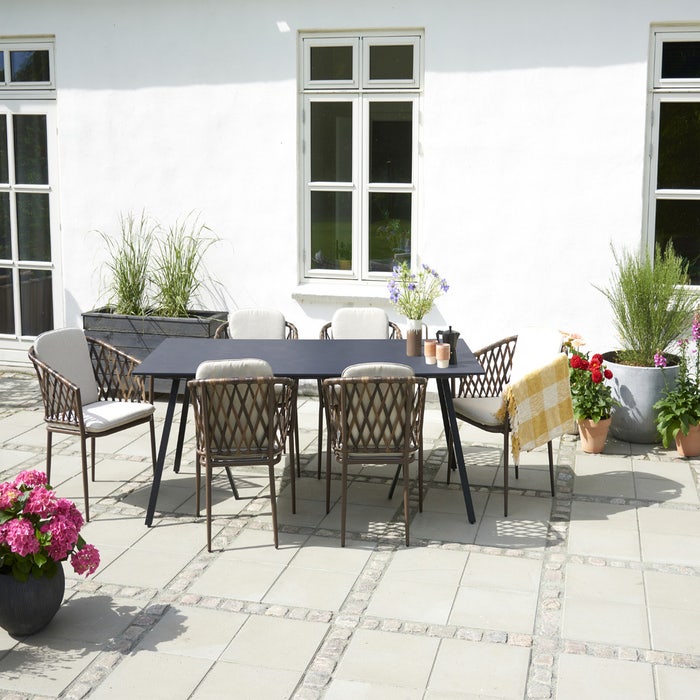 Zola tuintafel zwart - 200 x 100 cm - eettafel - buiten - terras