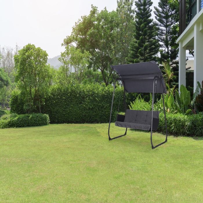 Nigel tuin schommelbank donkergrijs - 208 x 138 cm - buiten - terras