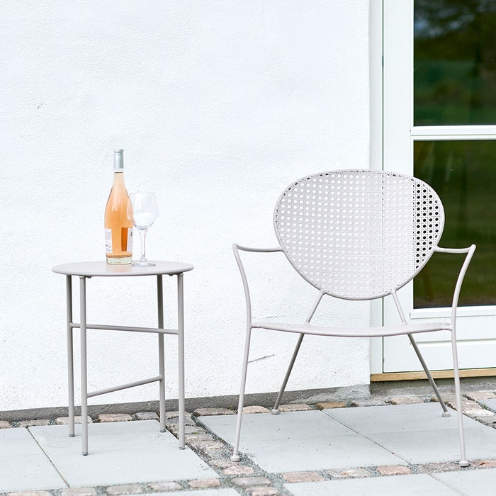 Mila metalen tuin bijzettafel grijs - Ø 40 cm - tuintafel - rond