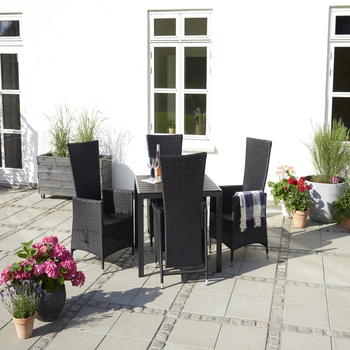 Vinn tuintafel zwart - 90 x 90 cm - buitentafel - terras - eettafel