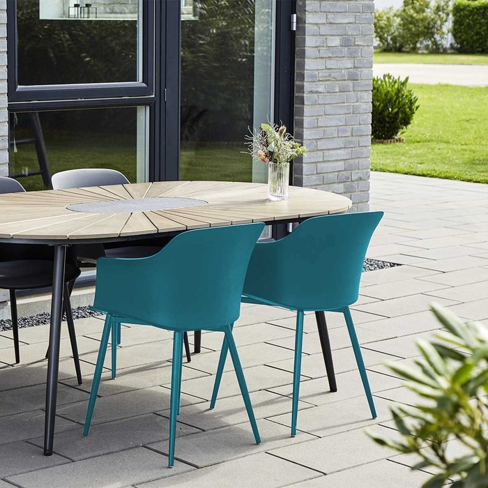Dian kunststof tuinstoel - Turquoise blauw - terras - buiten stoel