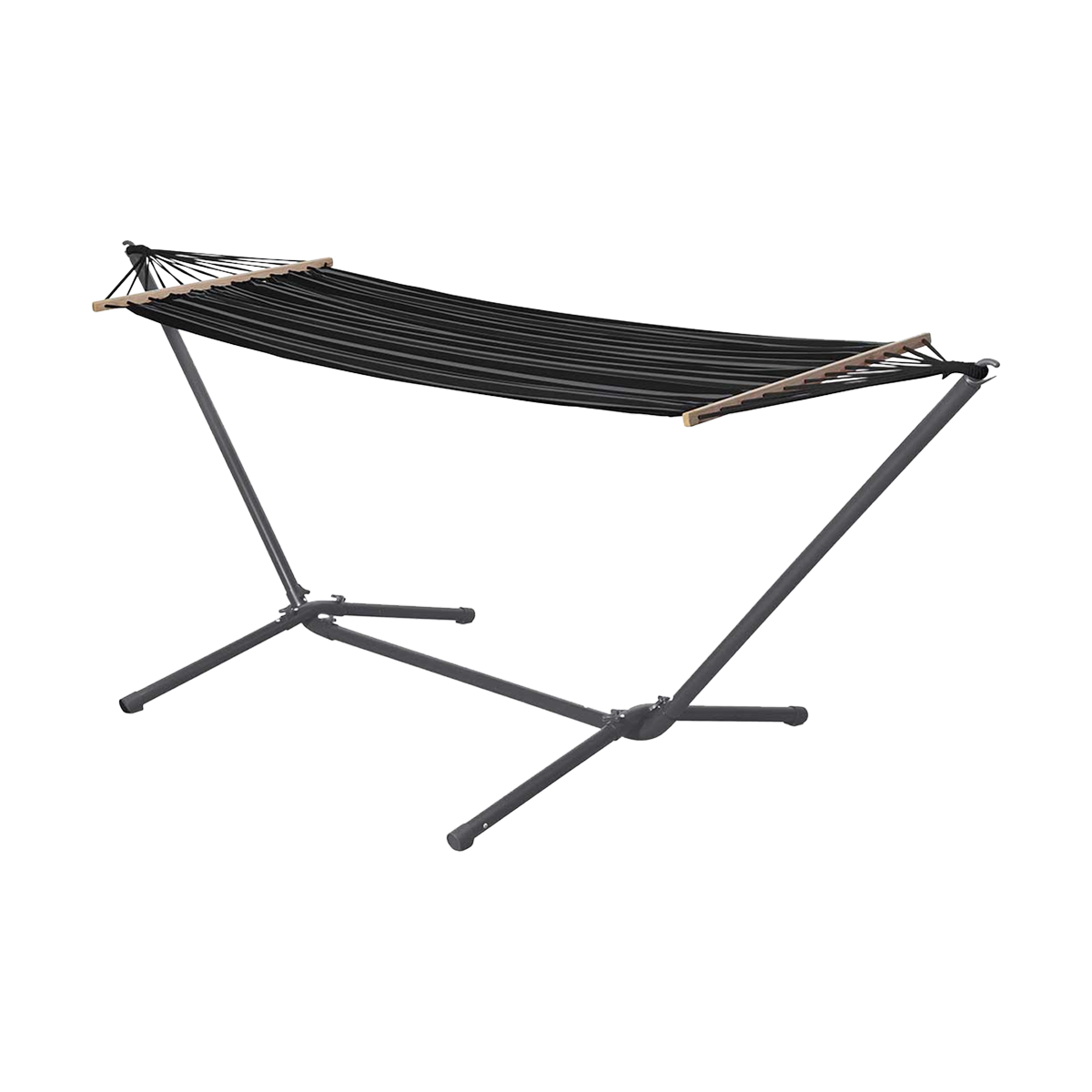 Len hangmat donkergrijs - inclusief frame - 200 x 100 cm