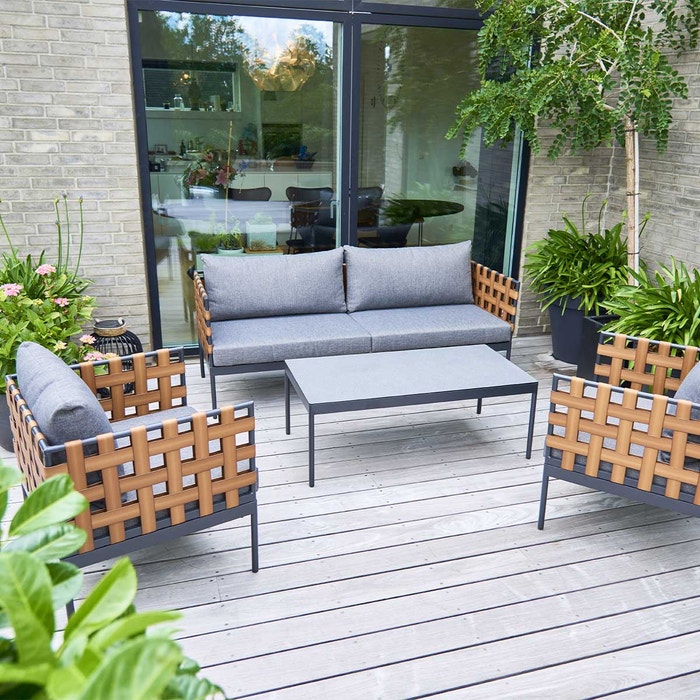 Manou 4 delige tuin loungeset donkergrijs  - buiten - terras
