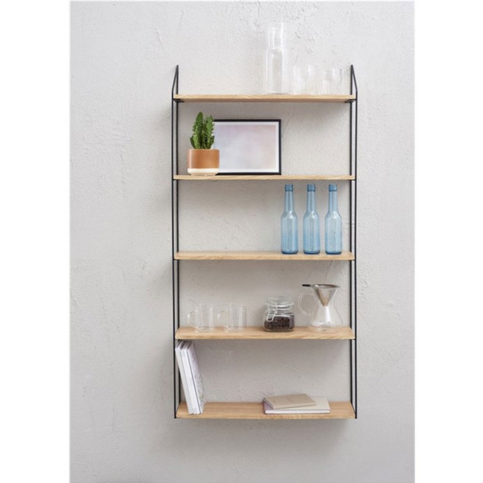 Cara houten wandrek naturel - 59 x 116 cm - hangrek - opbergrek