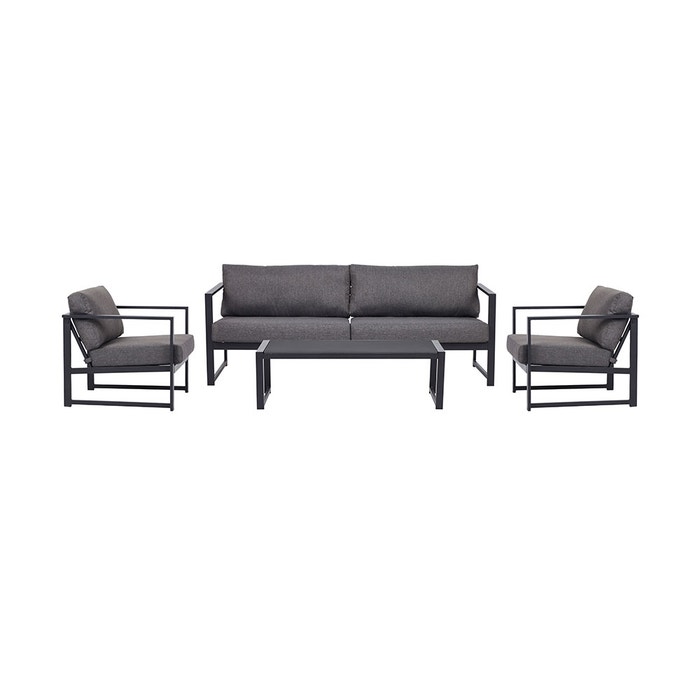 Tygo tuin salontafel zwart - 130 x 60 cm - kunststof - lage