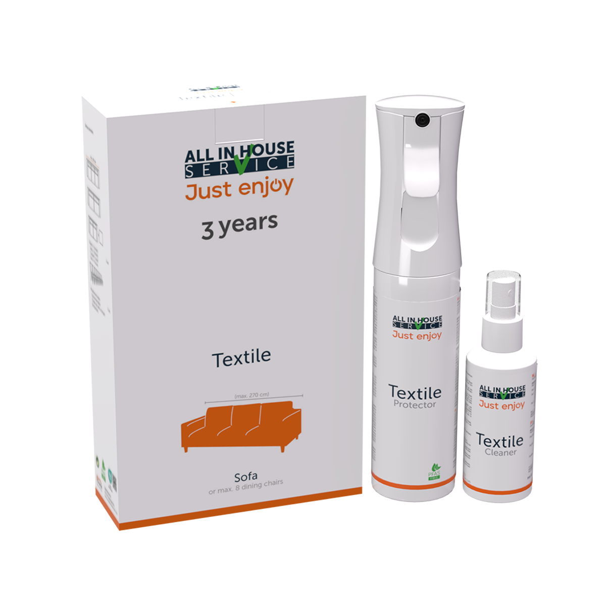 All in House textiel vlekkenkit 8 eetkamerstoelen + 3 jaar vlekkenservice