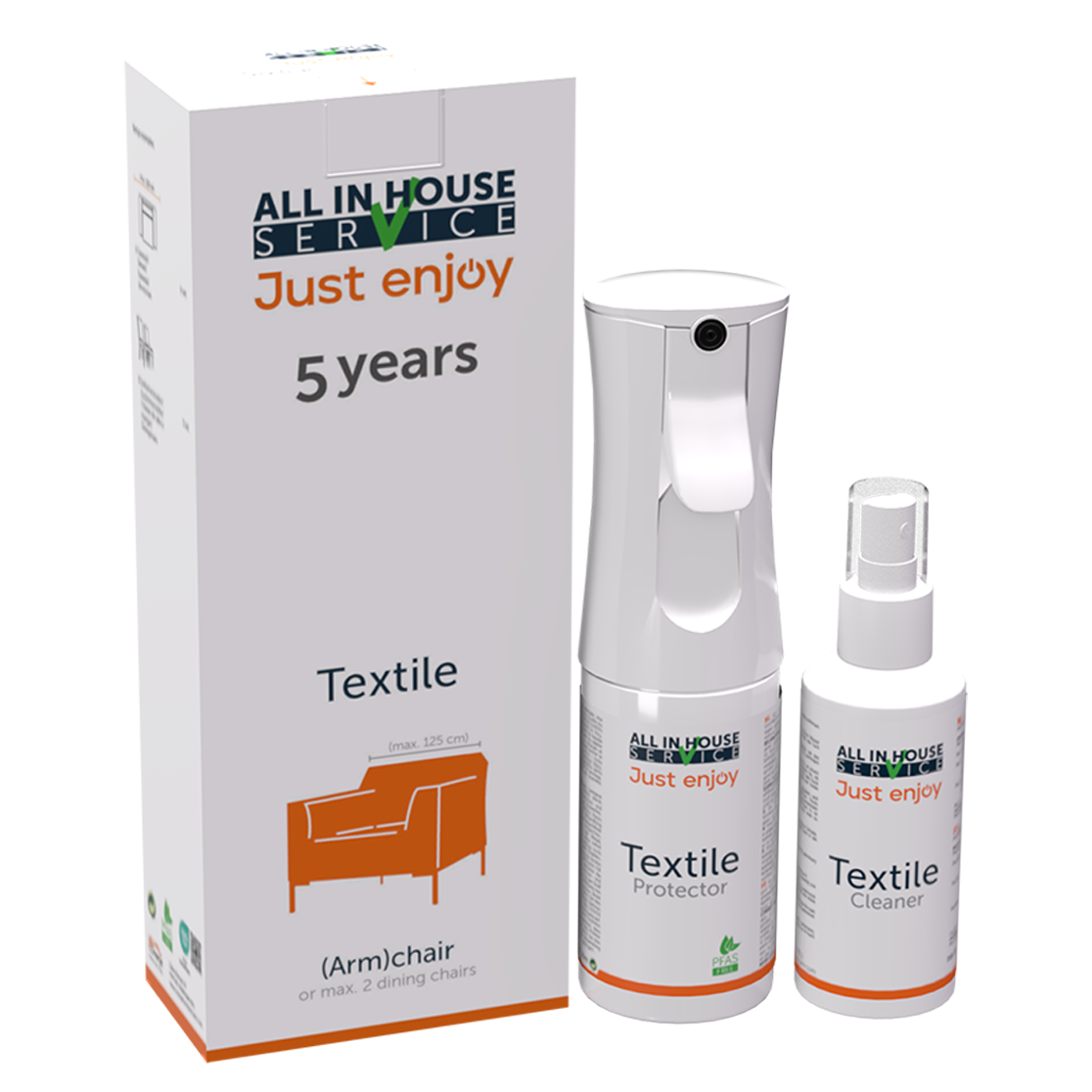 All in House textiel vlekkenkit 2 eetkamerstoelen + 5 jaar vlekkenservice 