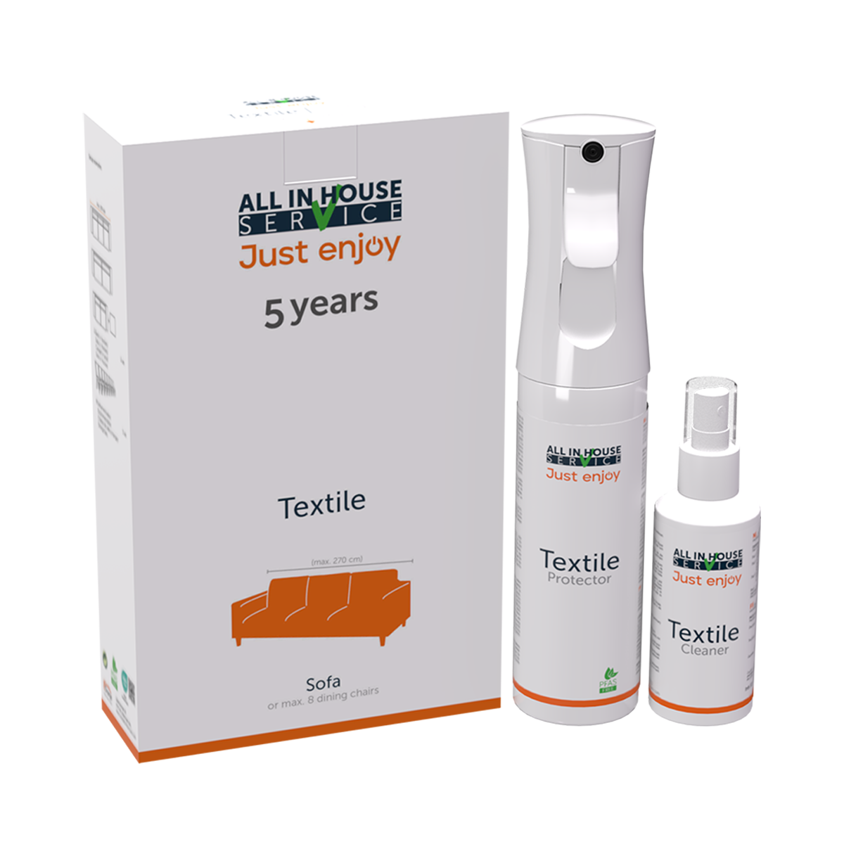 All in House textiel vlekkenkit 8 eetkamerstoelen + 5 jaar vlekkenservice 