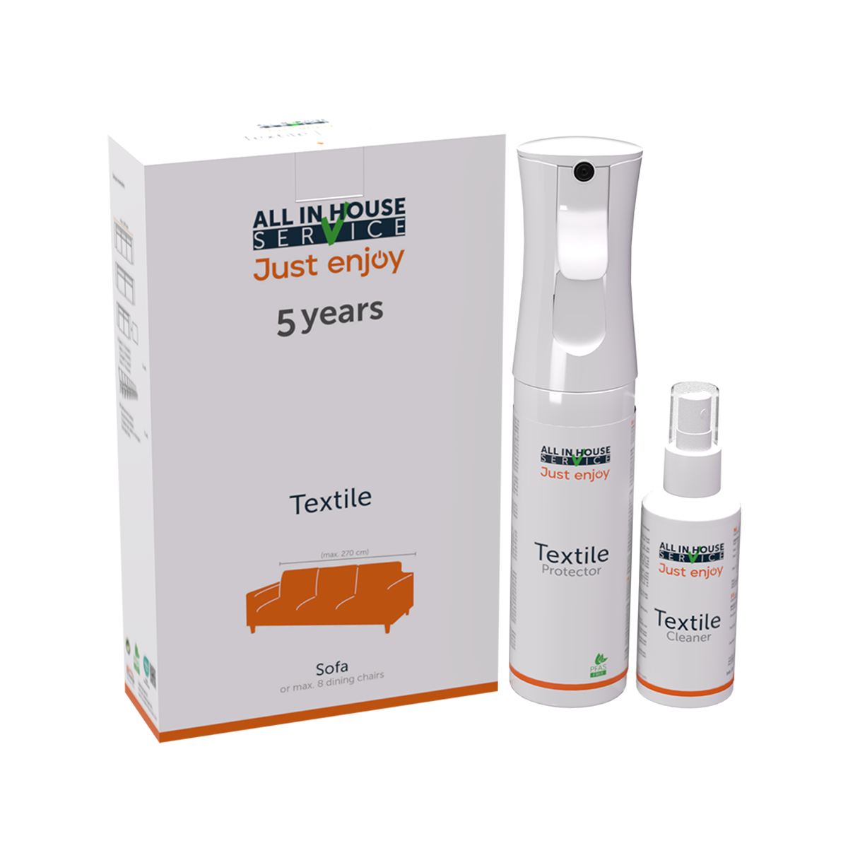 All in House textiel vlekkenkit 8 eetkamerstoelen + 5 jaar vlekkenservice