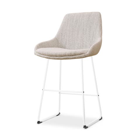 Nino-Isa barkruk beige gemêleerd - wit onderstel - 65 cm