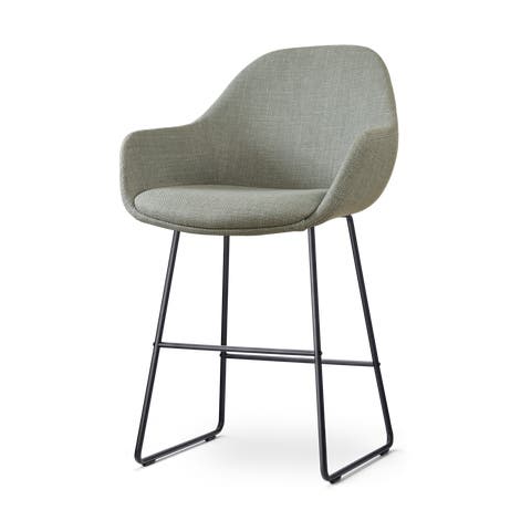 Nino-Mae barkruk saliegroen - zwart onderstel - 65 cm