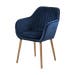 Djura velvet eetkamerstoel donkerblauw
