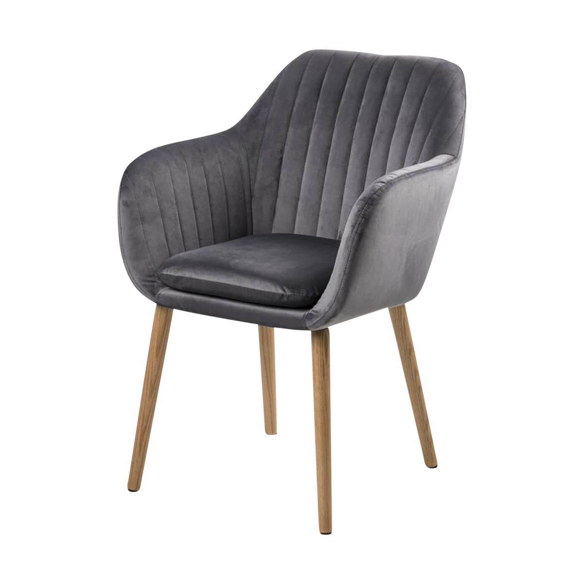 Djura velvet eetkamerstoel donkergrijs