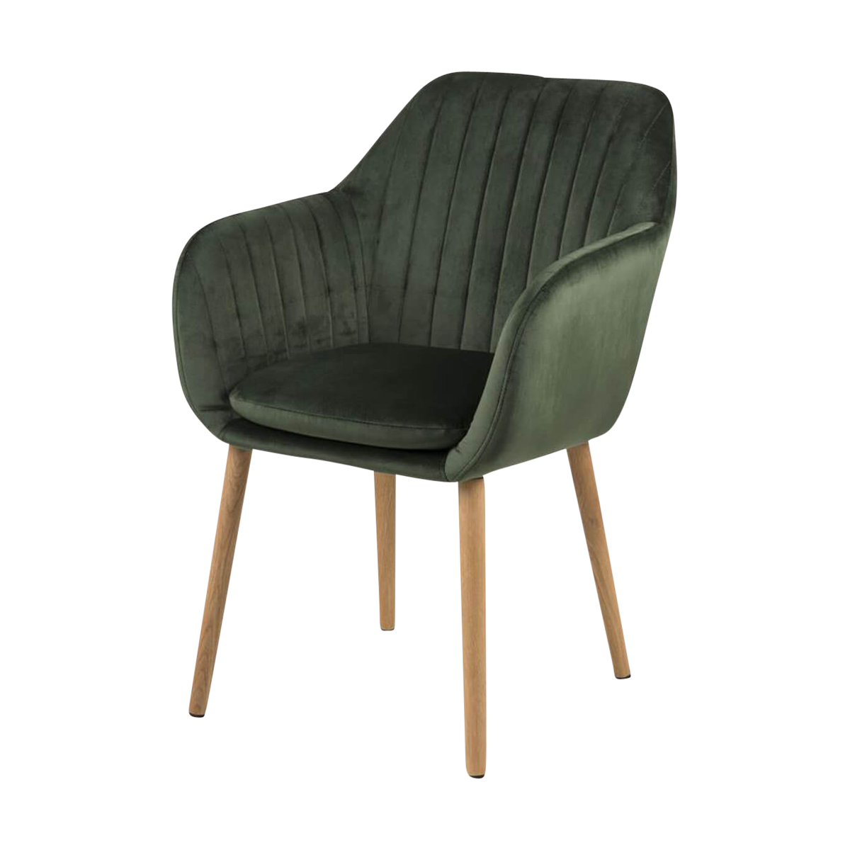 Djura velvet eetkamerstoel groen