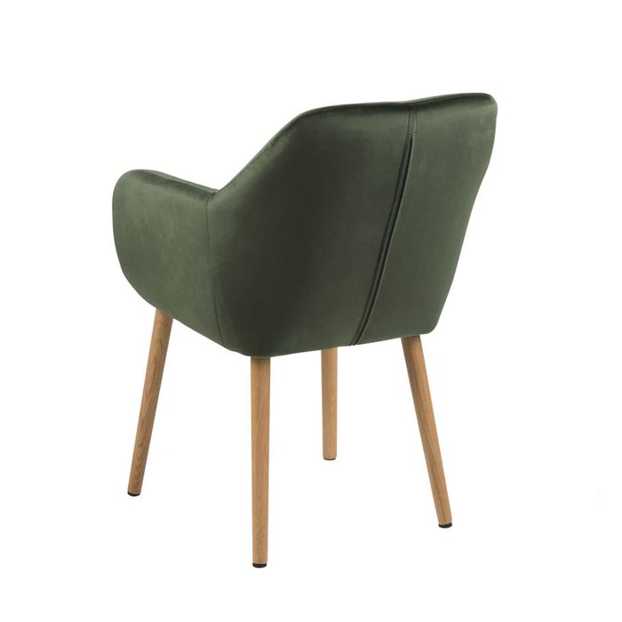 Djura velvet eetkamerstoel groen - fluwelen