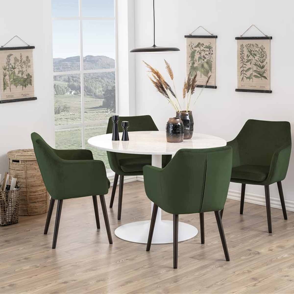 Lois velvet eetkamerstoel donkergroen - fluweel - velours