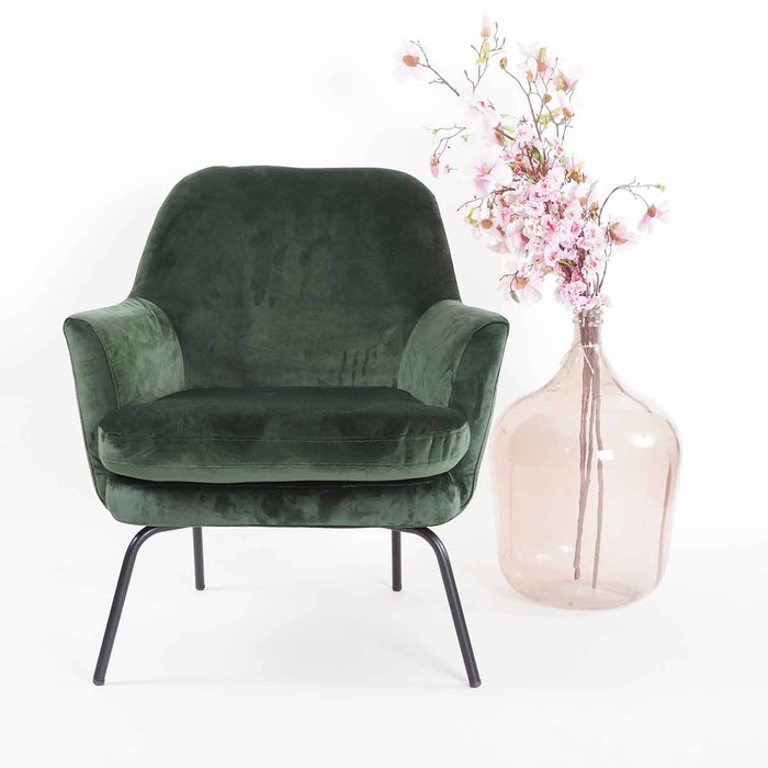 Jez velvet fauteuil donkergroen - velours - fluweel