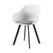 Rene kunststof eetkamerstoel wit - zwart metalen onderstel