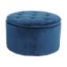 Elin velvet poef donkerblauw - Ø 60 cm