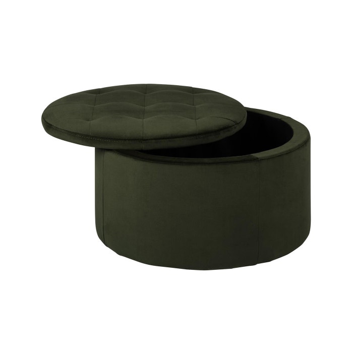 Elin velvet poef donkergroen - Ø 60 cm - ronde - fluwelen