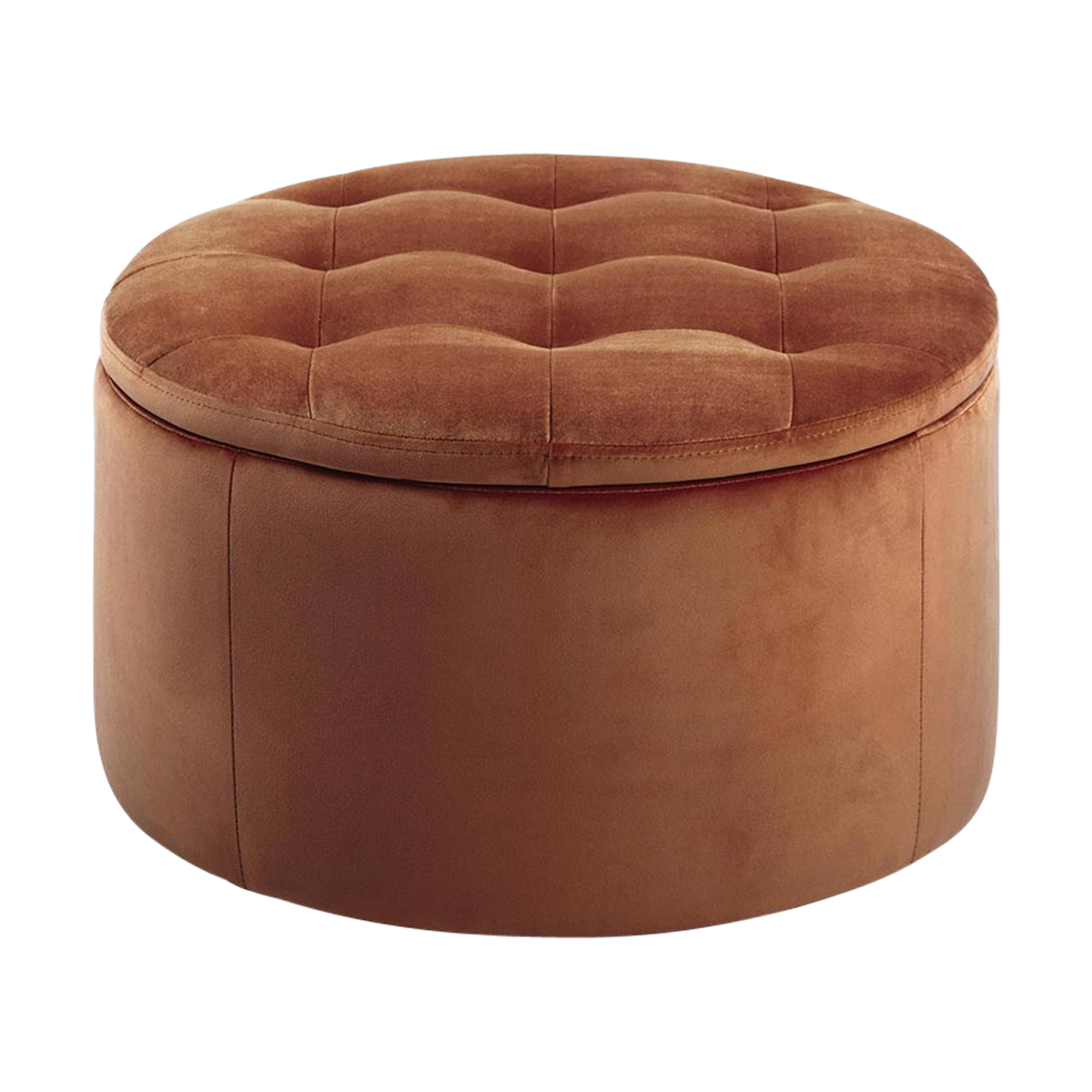 Elin velvet poef koper - Ø 60 cm