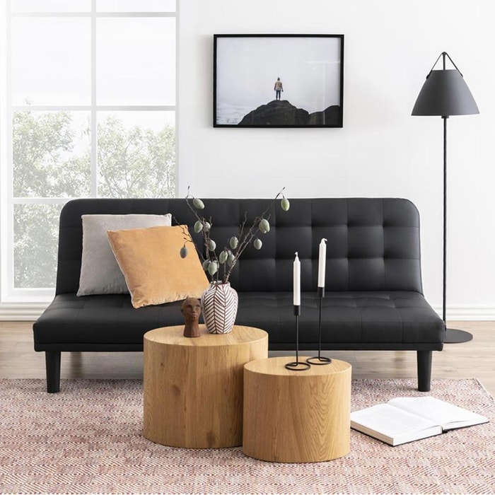 Rosanne houten salontafels naturel - set van 2 - koffietafel - bijzettafel - tafeltje - landelijk - bruine - scandinavisch - 2 delig