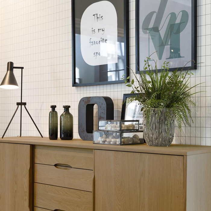 Toby houten dressoir naturel - 180 x 44 cm - opbergkast