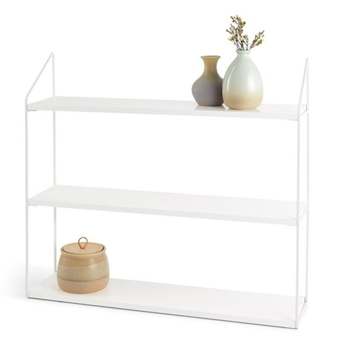 Cara houten wandrek wit - 60 x 54 cm - wandplank - wandkast