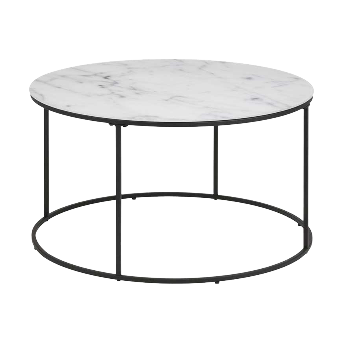 Zip salontafel marmerlook wit - Ø 80 cm