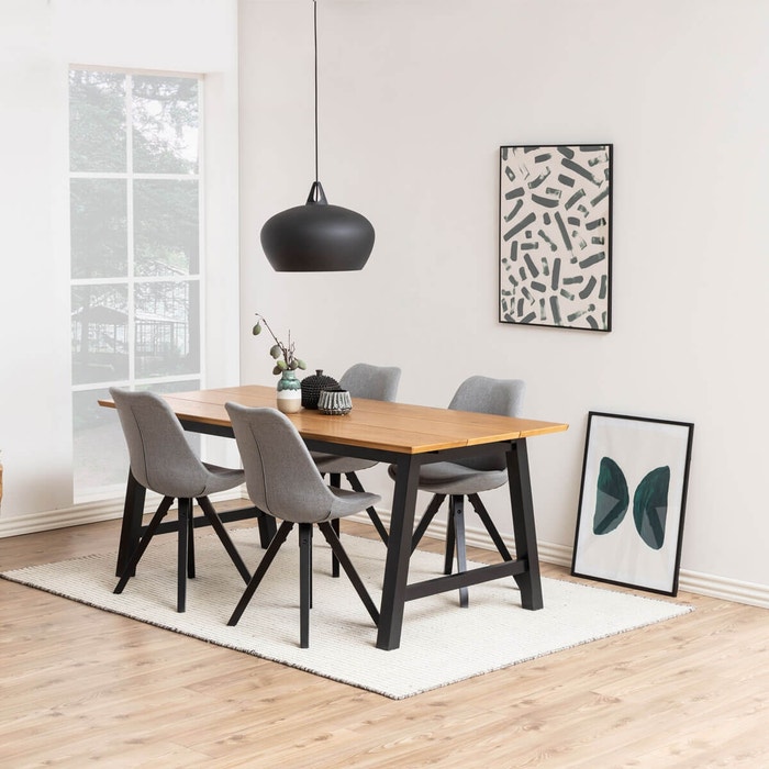 Daya houten eettafel naturel - 220 x 95 cm - eetkamertafel - scandinavisch
