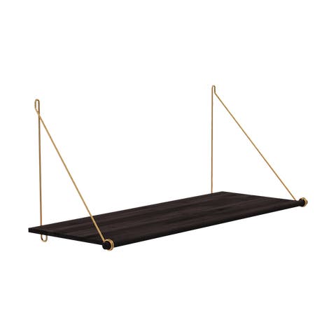 Loop Shelf Dark - Bamboe boekenplank - Brass - B72 x H31 x D26 cm