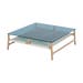 Fawn coffee table houten salontafel whitewash - met glazen tafelblad petrol - 90 x 90 cm