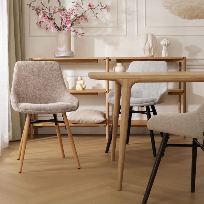 design eetkamerstoel bruin - houten onderstel Nena-Isa 