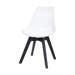 Madera eetkamerstoel wit - zwart houten onderstel