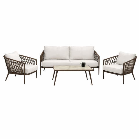 Marloes 4 delige tuin loungeset beige