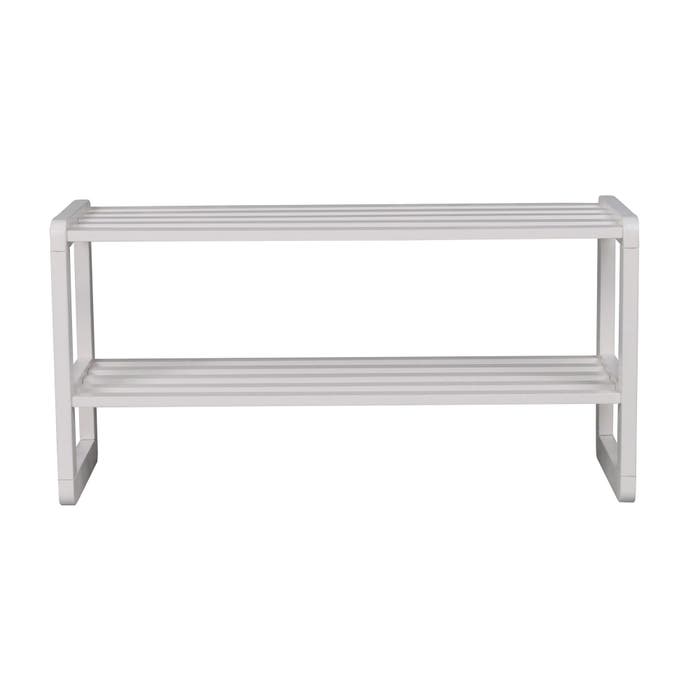 Metro eikenhouten schoenenrek wit - 80 x 30 cm - scandinavisch