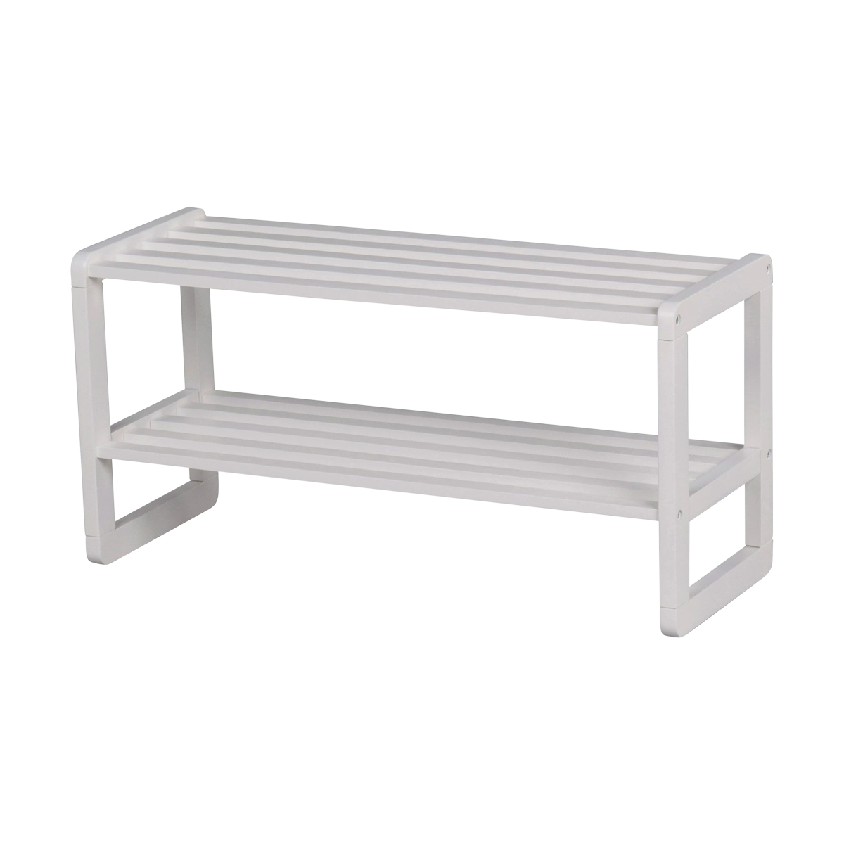 Metro eikenhouten schoenenrek wit - 80 x 30 cm
