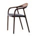 Neva chair - houten eetkamerstoel met armleuning - Europees walnoot - leren zitting - zwart