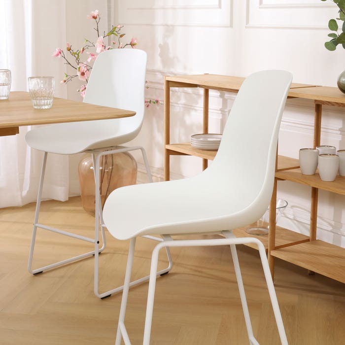 scandinavische barkruk wit - wit onderstel - 65 cm Nino-Pip