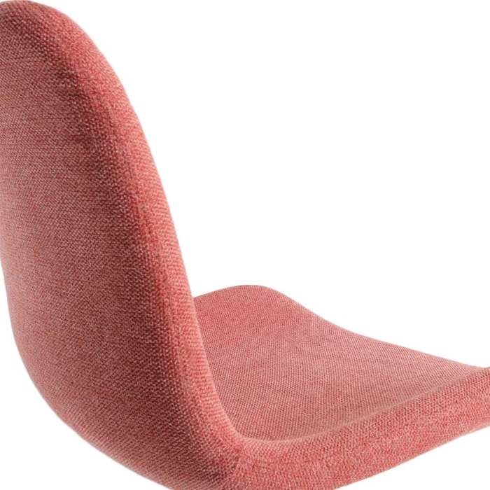 Noa eetkamerstoel terracotta rood - wit onderstel - gestoffeerd - stof