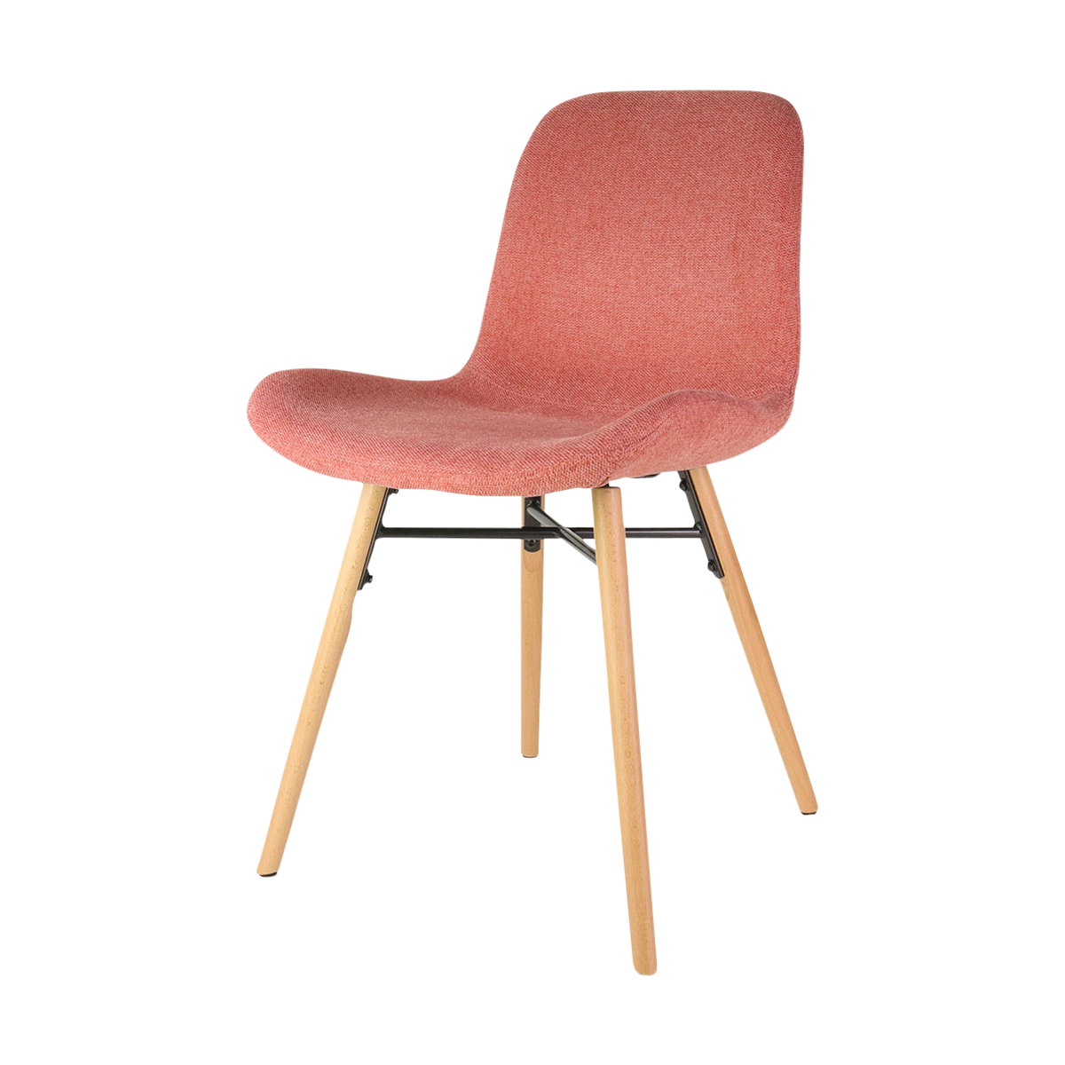 Nena-Fé eetkamerstoel terracotta rood - houten onderstel