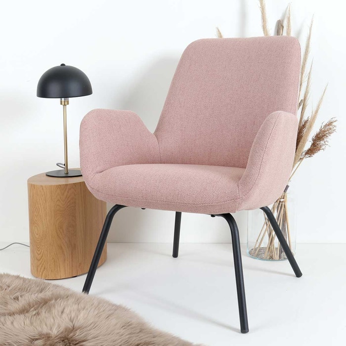 Ninte fauteuil oudroze - roze - loungestoel - armleuning