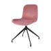 Nola-Fé draaibare eetkamerstoel velvet roze - zwart onderstel - set van 2
