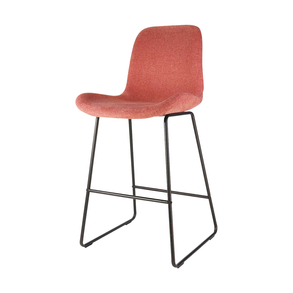 Nino barkruk terracotta rood - zwart onderstel - 65 cm