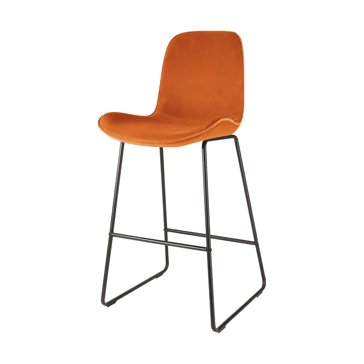 Nino-Fé barkruk velvet oker brons - zwart onderstel - 75 cm