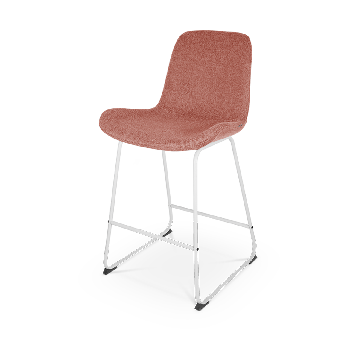 Nino barkruk terracotta rood - wit onderstel - 65 cm