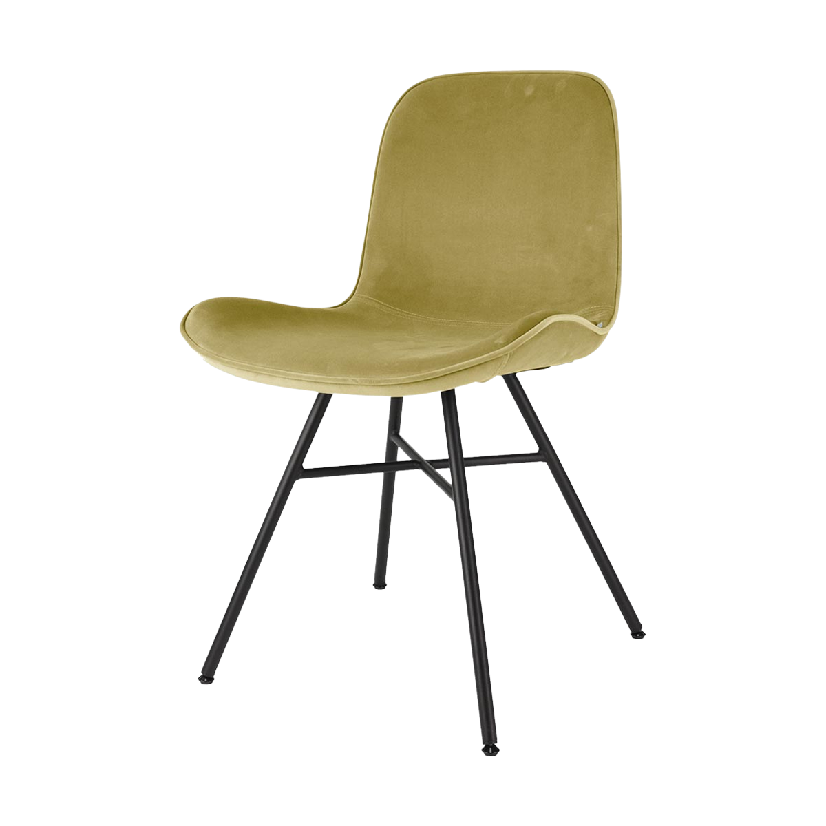 Noa-Fé eetkamerstoel velvet olijf groen - zwart onderstel - set van 2